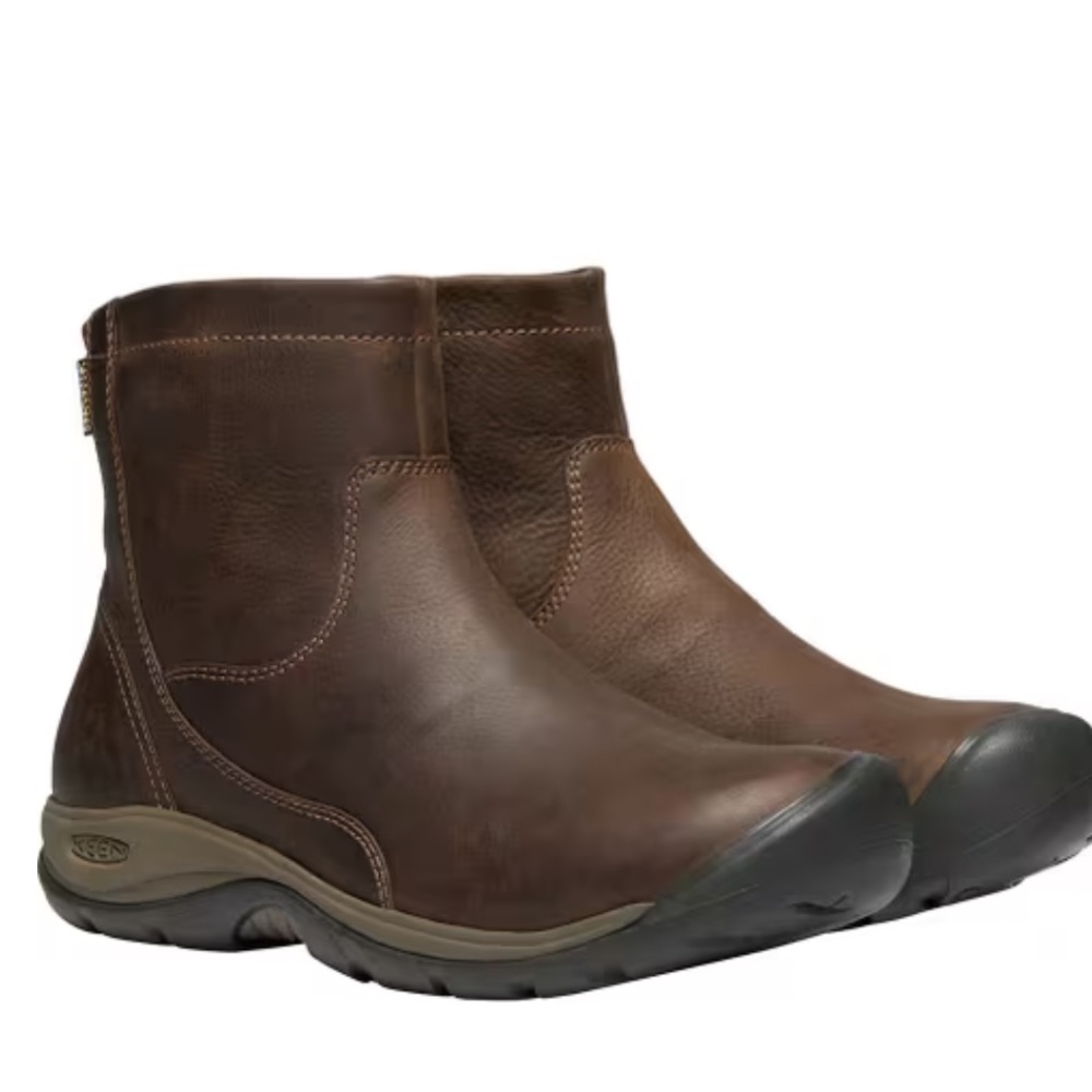 Keen Presidio II WP Zip Brown Leather Waterproof Boots, Size 9